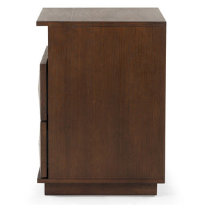 Safavieh PATTY 2 Drawer Nightstand for Smart Storage with Natural Wood Finish and Modern Design Appeal Walnut SFV7207B