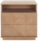 Safavieh Patty 2 Drawer Nightstand XII23 Natural Wood SFV7207C