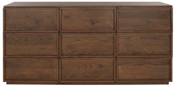Safavieh Zeus 9 Drawer Dresser Medium Oak SFV7224A