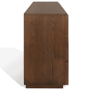 Safavieh ZEUS Nine-Drawer Dresser - Timeless Acacia-Inspired Design for Organized Bedroom Elegance Medium Oak SFV7224A