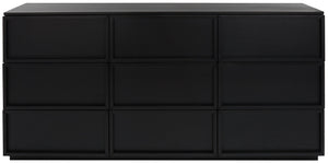 Safavieh ZEUS Nine-Drawer Dresser - Timeless Acacia-Inspired Design for Organized Bedroom Elegance Black SFV7224B