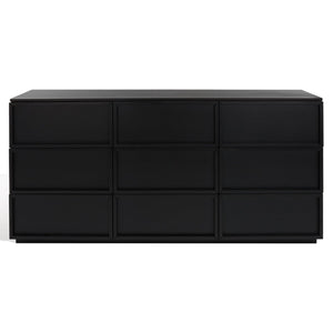 Safavieh ZEUS Nine-Drawer Dresser - Timeless Acacia-Inspired Design for Organized Bedroom Elegance Black SFV7224B