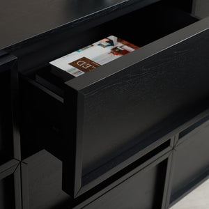 Safavieh ZEUS Nine-Drawer Dresser - Timeless Acacia-Inspired Design for Organized Bedroom Elegance Black SFV7224B