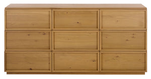 Zeus Nine-Drawer Dresser With Lively Acacia Grain Finish, Durable Construction, Generous Storage (97)