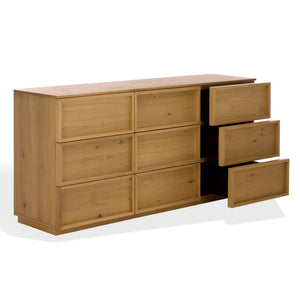 Zeus Nine-Drawer Dresser With Lively Acacia Grain Finish, Durable Construction, Generous Storage (97)