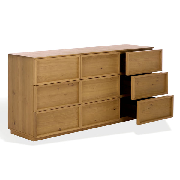 Zeus Nine-Drawer Dresser With Lively Acacia Grain Finish, Durable Construction, Generous Storage (97)