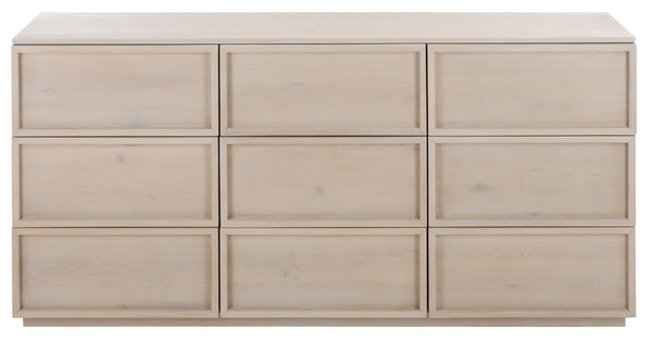 Zeus Nine-Drawer Dresser With Lively Acacia Grain Finish, Durable Construction, Generous Storage (97)