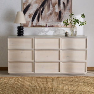 Zeus Nine-Drawer Dresser With Lively Acacia Grain Finish, Durable Construction, Generous Storage (97)