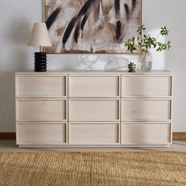 Zeus Nine-Drawer Dresser With Lively Acacia Grain Finish, Durable Construction, Generous Storage (97)