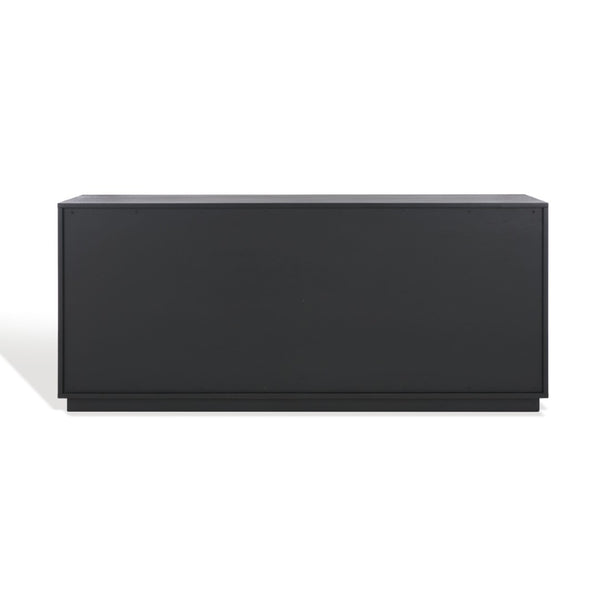 Safavieh PATTY 4-Door Sideboard - Modern Black Oak Storage Unit with Sculptural Diamond Relief Design SFV7225A