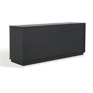 Safavieh PATTY 4-Door Sideboard - Modern Black Oak Storage Unit with Sculptural Diamond Relief Design SFV7225A