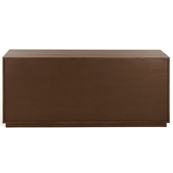Patty Sculptural 4-Door Sideboard With Diamond-Relief Facade, Warm Wood Veneer, Spacious Storage