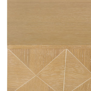 Patty Sculptural 4-Door Sideboard With Diamond-Relief Facade, Warm Wood Veneer, Spacious Storage