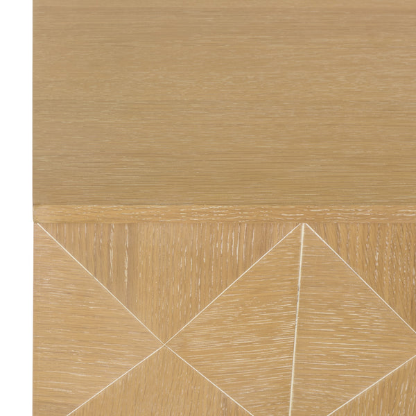 Patty Sculptural 4-Door Sideboard With Diamond-Relief Facade, Warm Wood Veneer, Spacious Storage