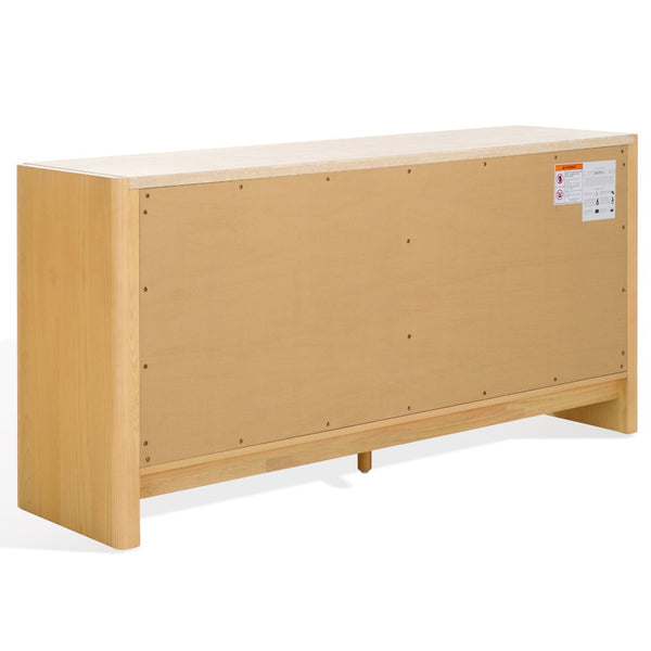 Safavieh BELLAROSE Dresser - Artisan Natural Travertine with Warm Ashwood, Six Spacious Drawers for Storage SFV7226A