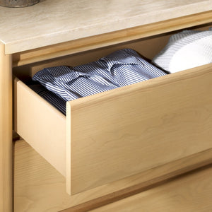 Safavieh BELLAROSE Dresser - Artisan Natural Travertine with Warm Ashwood, Six Spacious Drawers for Storage SFV7226A