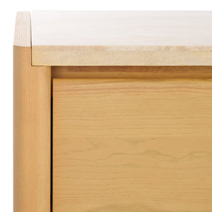 Safavieh BELLAROSE Dresser - Artisan Natural Travertine with Warm Ashwood, Six Spacious Drawers for Storage SFV7226A