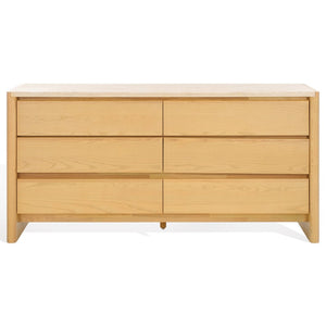 Safavieh BELLAROSE Dresser - Artisan Natural Travertine with Warm Ashwood, Six Spacious Drawers for Storage SFV7226A