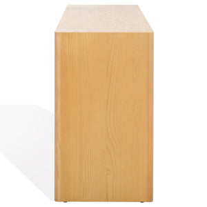 Safavieh BELLAROSE Dresser - Artisan Natural Travertine with Warm Ashwood, Six Spacious Drawers for Storage SFV7226A