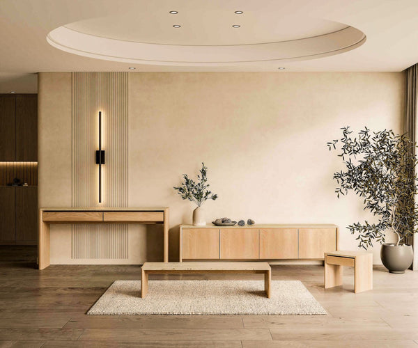 Safavieh BELLAROSE Console Table - Natural Travertine with Drawers for Stylish Entryway & Living Space Decor SFV7230A