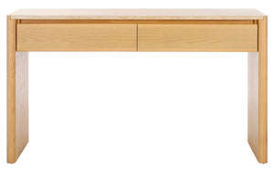 Safavieh BELLAROSE Console Table - Natural Travertine with Drawers for Stylish Entryway & Living Space Decor SFV7230A