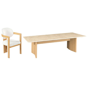 Safavieh BELLAROSE Armchair - Soft Ivory Boucle with Natural Ashwood Finish, Modern Comfort & Timeless Style SFV7232A