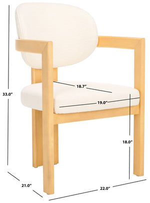 Safavieh Bellarose Arm Chair Ivory / Natural SFV7232A