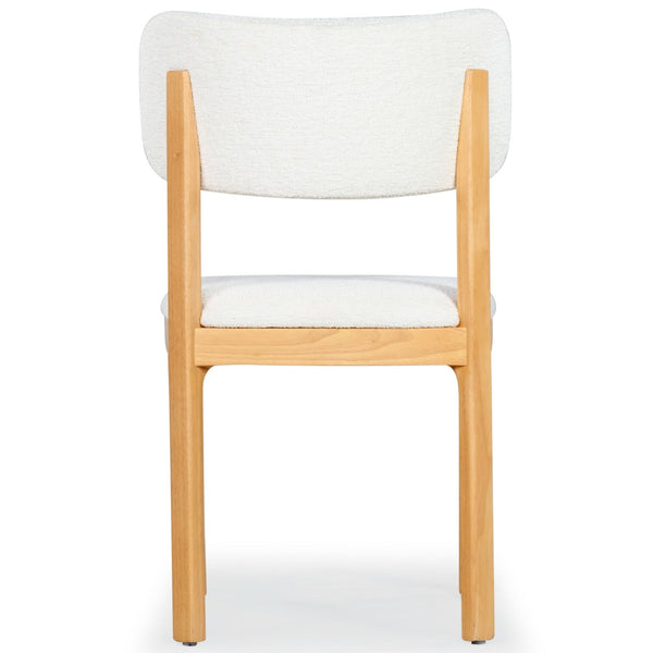 Safavieh TRYSTAN Bouclé Dining Chair - Cozy Scandinavian Elegance in Ivory with Natural Beechwood Frame SFV7233A-SET2