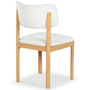 Safavieh TRYSTAN Bouclé Dining Chair - Cozy Scandinavian Elegance in Ivory with Natural Beechwood Frame SFV7233A-SET2