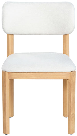 Safavieh TRYSTAN Bouclé Dining Chair - Cozy Scandinavian Elegance in Ivory with Natural Beechwood Frame SFV7233A-SET2