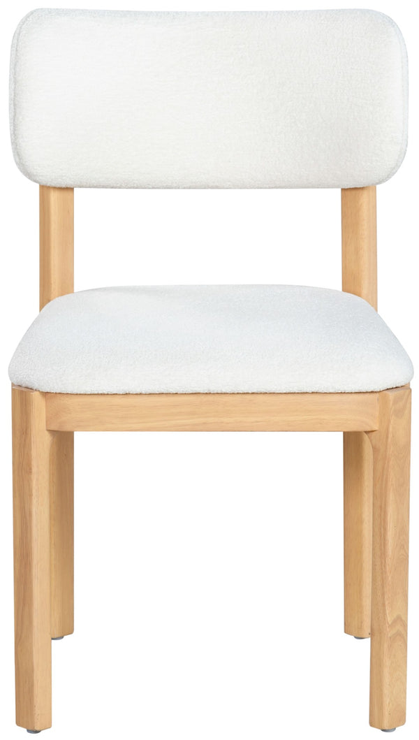 Safavieh TRYSTAN Bouclé Dining Chair - Cozy Scandinavian Elegance in Ivory with Natural Beechwood Frame SFV7233A-SET2