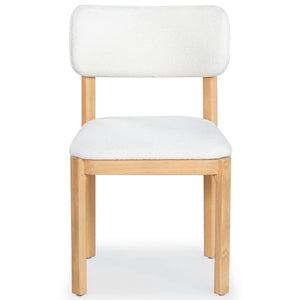Safavieh TRYSTAN Bouclé Dining Chair - Cozy Scandinavian Elegance in Ivory with Natural Beechwood Frame SFV7233A-SET2