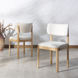 Safavieh Trystan Boucle Dining Chair Ivory / Natural SFV7233A-SET2