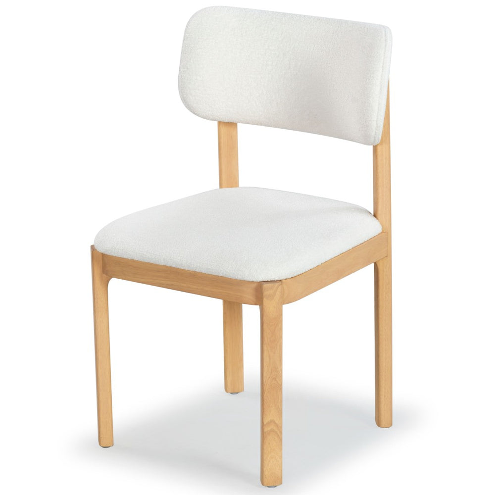 Safavieh TRYSTAN Bouclé Dining Chair - Cozy Scandinavian Elegance in Ivory with Natural Beechwood Frame SFV7233A-SET2
