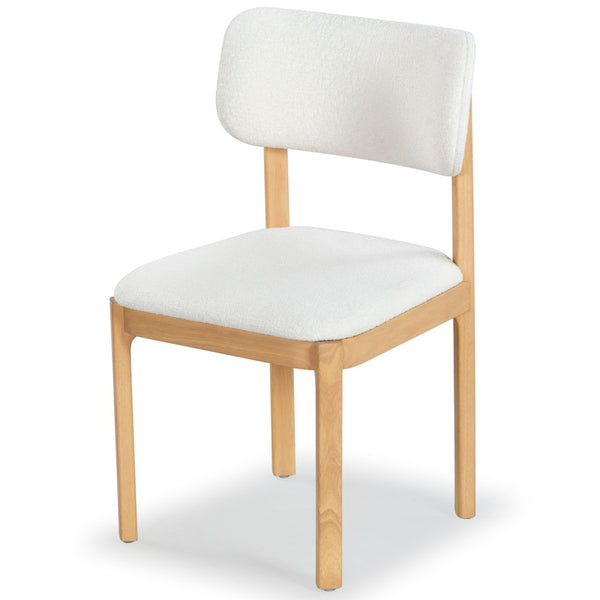 Safavieh TRYSTAN Bouclé Dining Chair - Cozy Scandinavian Elegance in Ivory with Natural Beechwood Frame SFV7233A-SET2