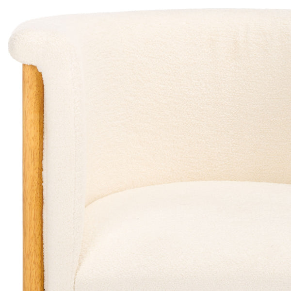 Safavieh Katemarie Boucle Arm Chair Ivory / Natural SFV7235A