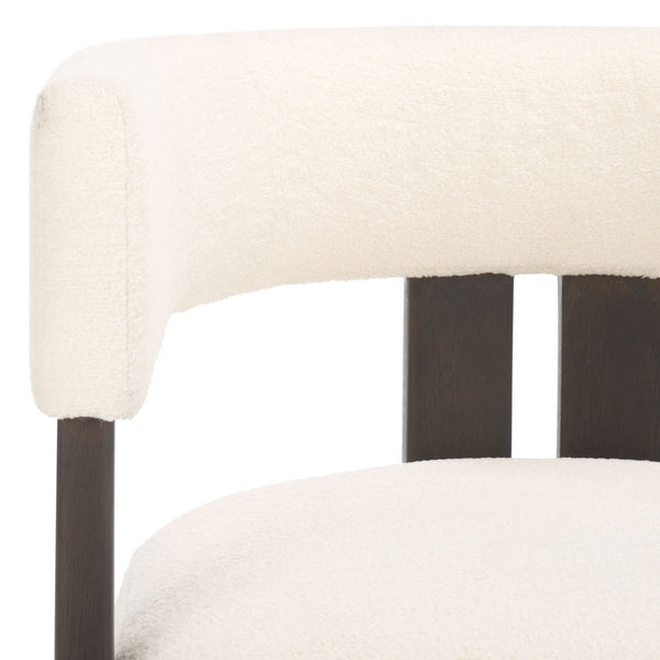 Safavieh Florabelle Boucle Arm Chair Ivory / Dark Brown SFV7236A