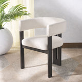 Safavieh Florabelle Boucle Arm Chair Ivory / Dark Brown SFV7236A