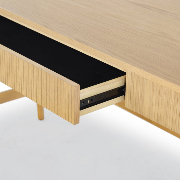 Safavieh Barnett 1 Drawer Wood Desk - Chic Natural Finish For Stylish Home Office & Clutter-free Workspace Natural 2% Metal,8% Cork Veneer,25% Manufactured Wood,30% Plywood,35% Wood Sfv7239a