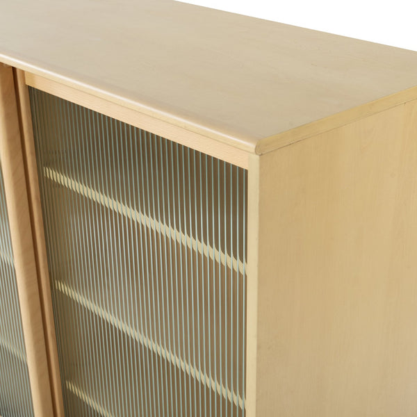 Safavieh Kaybella Glass Door Chest - Natural Finish, Contemporary Design, Durable Solid Wood Storage Solution Natural 1% Metal,22% Tempered Glass,9% Cork Veneer,30% Manufactured Wood,20% Plywood,18% Wood Sfv7240a