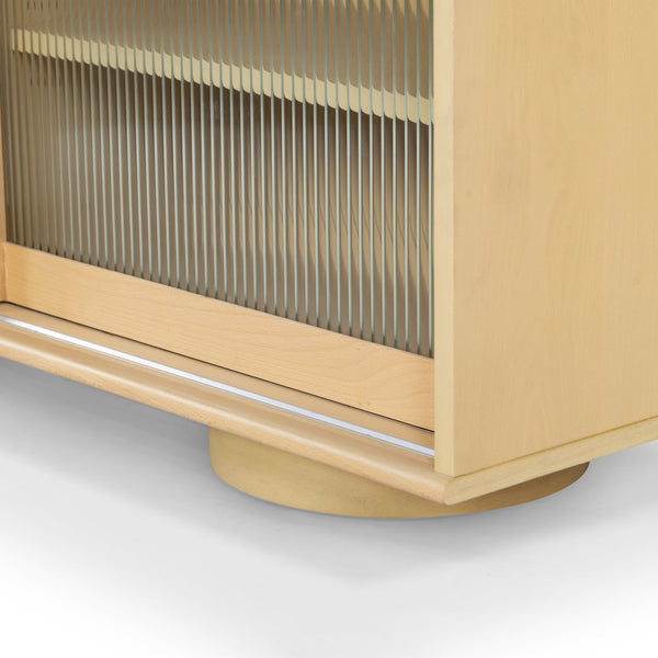 Safavieh Kaybella Glass Door Chest - Natural Finish, Contemporary Design, Durable Solid Wood Storage Solution Natural 1% Metal,22% Tempered Glass,9% Cork Veneer,30% Manufactured Wood,20% Plywood,18% Wood Sfv7240a