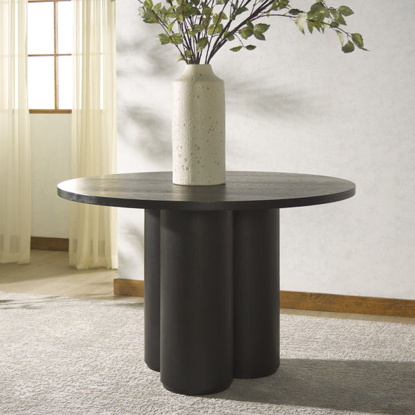 Safavieh Kathalina Round Wood Dining Table – Elegant Design, Durable Craftsmanship For Stylish Dining Spaces Black Wood Sfv7242b-2bx