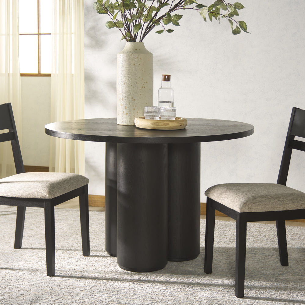 Safavieh Kathalina Round Wood Dining Table – Elegant Design, Durable Craftsmanship For Stylish Dining Spaces Black Wood Sfv7242b-2bx