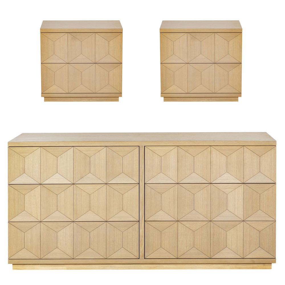 Safavieh Deziree Wood 2 Drawer Nightstand - Stylish & Functional Storage Solution For Any Bedroom Decor Natural 5% Metal,5% Cork Veneer,20% Manufactured Wood,30% Plywood,40% Wood Sfv7243a