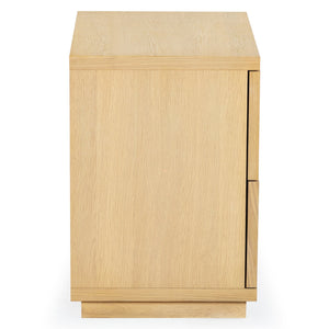 Safavieh Deziree Wood 2 Drawer Nightstand - Stylish & Functional Storage Solution For Any Bedroom Decor Natural 5% Metal,5% Cork Veneer,20% Manufactured Wood,30% Plywood,40% Wood Sfv7243a