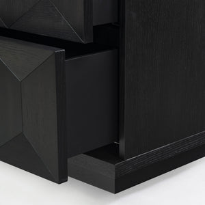 Safavieh Deziree Wood 2 Drawer Nightstand - Stylish & Functional Storage Solution For Any Bedroom Decor Black 5% Metal,5% Cork Veneer,20% Manufactured Wood,30% Plywood,40% Wood Sfv7243b