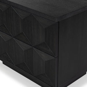 Safavieh Deziree Wood 2 Drawer Nightstand - Stylish & Functional Storage Solution For Any Bedroom Decor Black 5% Metal,5% Cork Veneer,20% Manufactured Wood,30% Plywood,40% Wood Sfv7243b
