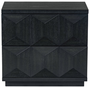 Safavieh Deziree Wood 2 Drawer Nightstand - Stylish & Functional Storage Solution For Any Bedroom Decor Black 5% Metal,5% Cork Veneer,20% Manufactured Wood,30% Plywood,40% Wood Sfv7243b