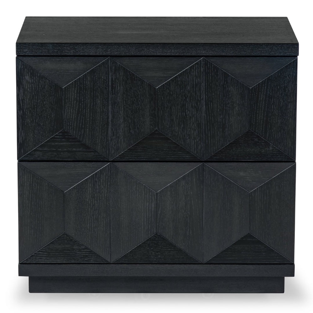 Safavieh DEZIREE Stylish 2-Drawer Nightstand – Modern Design with Spacious Storage for Bedroom Essentials Black SFV7243B