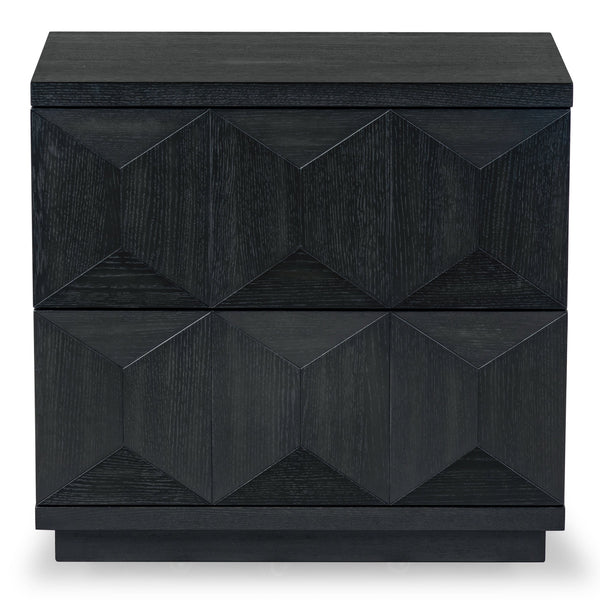 Safavieh Deziree Wood 2 Drawer Nightstand - Stylish & Functional Storage Solution For Any Bedroom Decor Black 5% Metal,5% Cork Veneer,20% Manufactured Wood,30% Plywood,40% Wood Sfv7243b